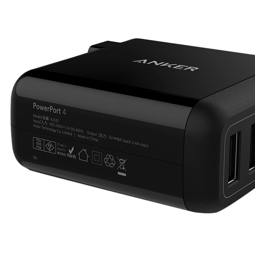 Sạc Anker 4 cổng PowerPort 4 40W A2142